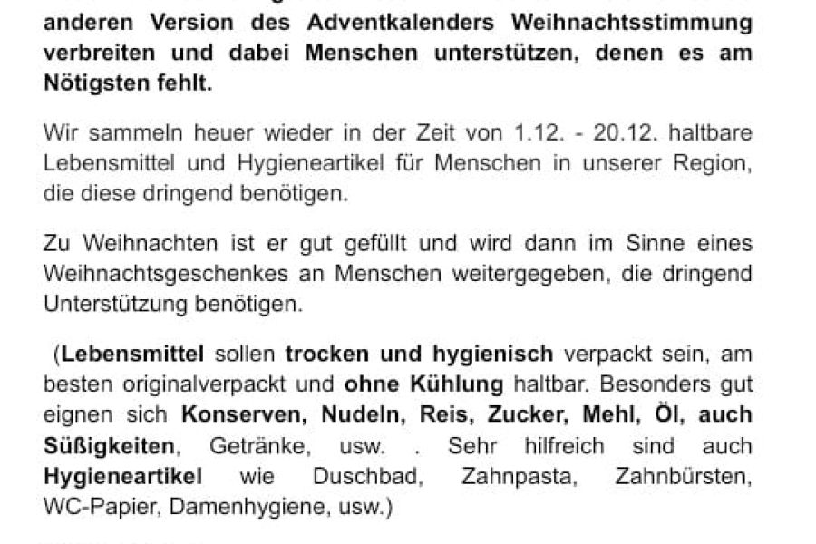 Umgekehrter Adventkalender